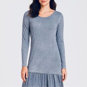 Scandal Made in Italy Long Sleeve Boho Blue Midi Dress - Estimated Size M